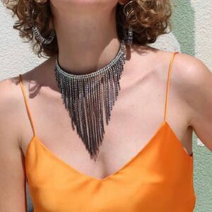 Amrita Singh Statement Gunmetal AB Crystal Choker